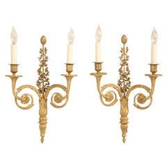 Vintage French Solid Brass Sconces