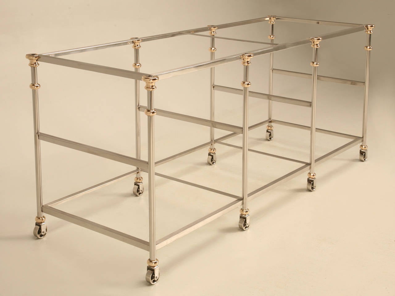 Kitchen Island Frame made from Stainless Steel and Bronze at 1stDibs