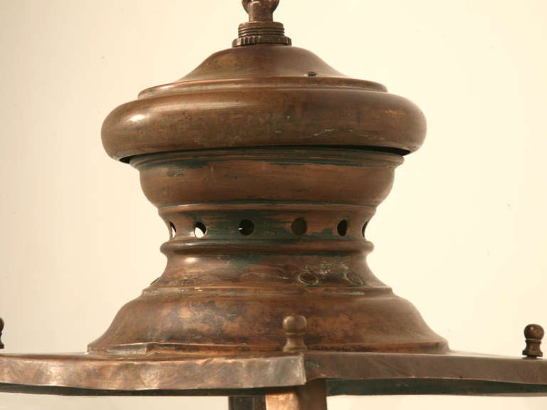 20th Century Incredible Antique French Copper Hanging Pendant Lantern-Just Rewired