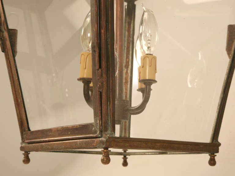 Incredible Antique French Copper Hanging Pendant Lantern-Just Rewired 4