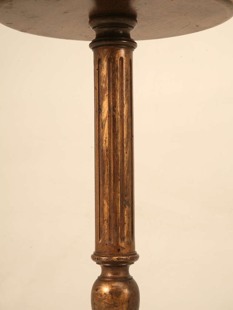 Antique French Fluted & Gilt Washed Floor Lamp w/Table--Newly Rewired 2