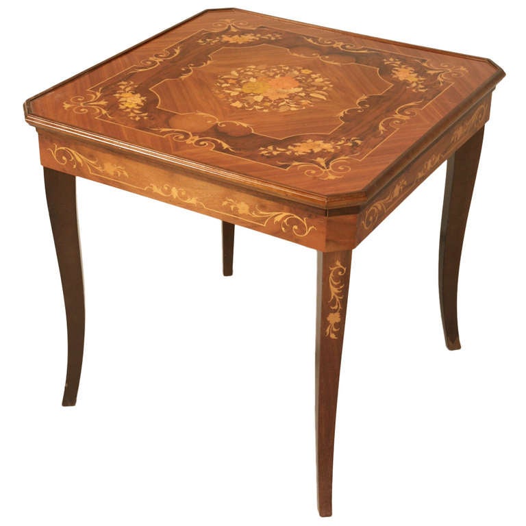 c1960's Italian Inlaid Game Table at 1stdibs