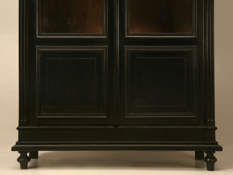Circa 1880 Ebonized French Bookcase or China Cabinet 1