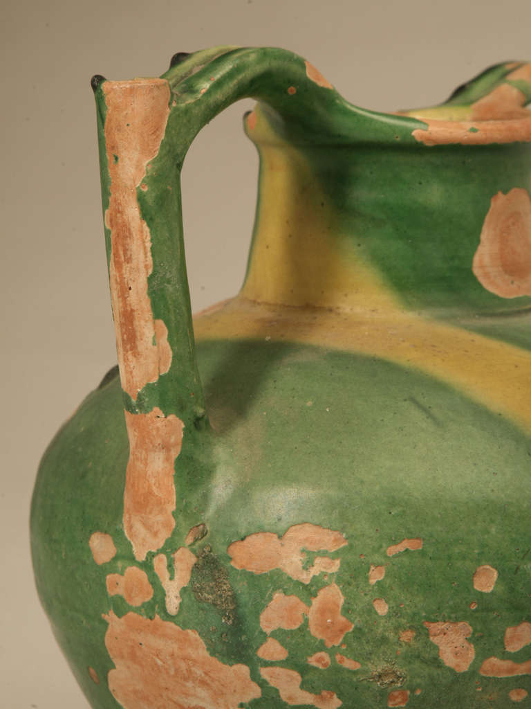 Circa 1900 French Pottery WIne or Water Jug In Distressed Condition In Chicago, IL