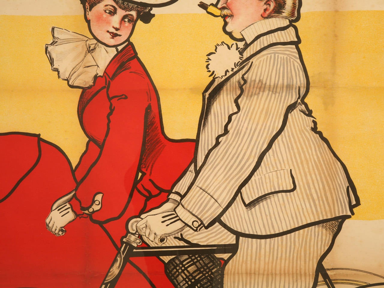 Early 20th Century Bicycle Poster from Dijon, France circa 1905 by Rene Vincent, 1stdibs New York