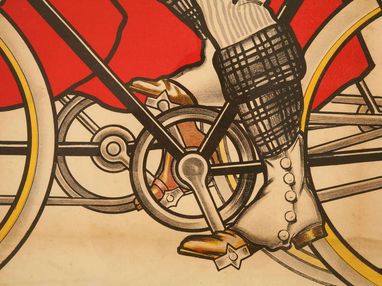 Paper Bicycle Poster from Dijon, France circa 1905 by Rene Vincent, 1stdibs New York