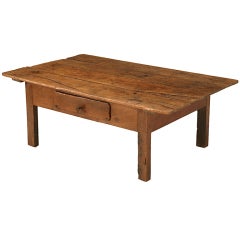 Rustic Antique French Kitchen Work Table or Doughboard Cut Down to Coffee Table