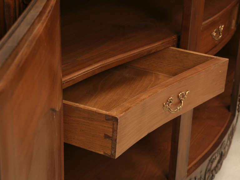 c1930's French Louis XV Cherry Wood Buffet with Marble Top 5