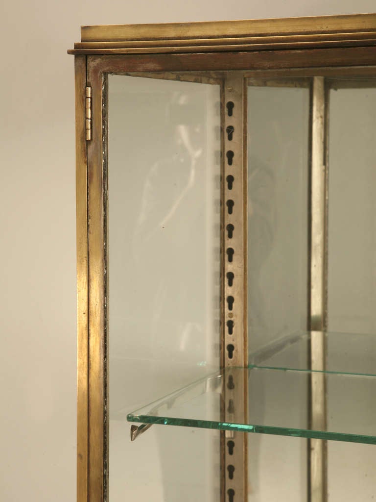 20th Century c1920 French Brass Display Case