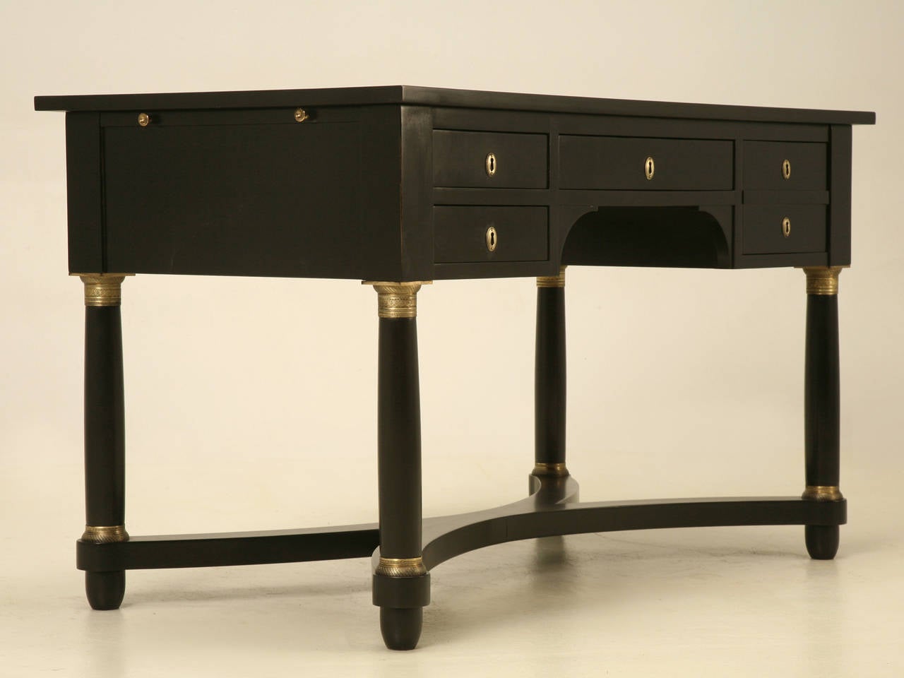 French Empire Style Black Lacquer Desk 5