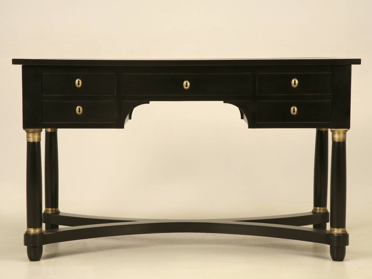 French Empire Style Black Lacquer Desk 6
