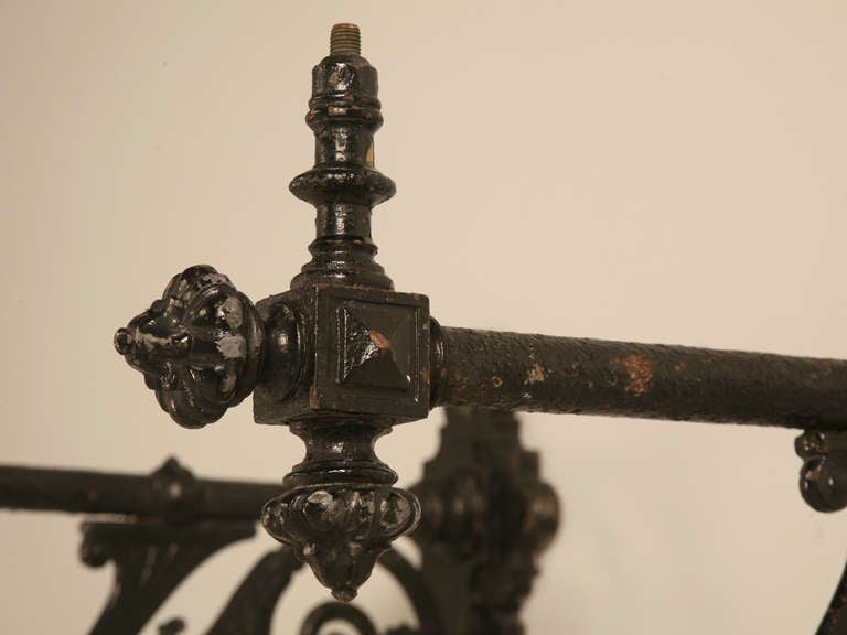 Circa 1880 Cast Iron Lamp Brackets In Distressed Condition In Chicago, IL