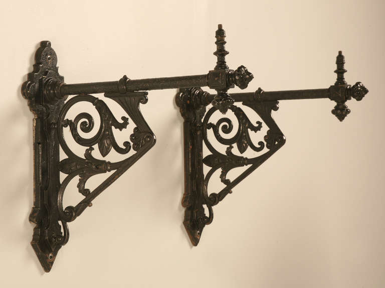 Circa 1880 Cast Iron Lamp Brackets 2