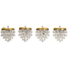 Vintage Matched Set of Four Flush Mount Ceiling Lights