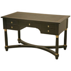 French Empire Style Black Lacquer Desk