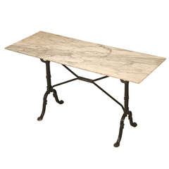 Antique Circa 1900 French Marble Bistro Table