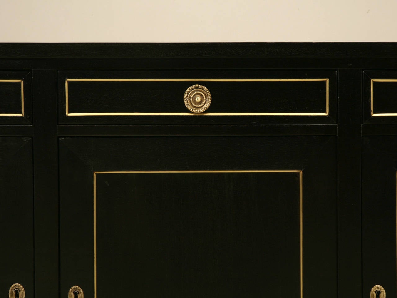French Louis XVI Style Buffet Done in a Traditional Ebonized Finish 2