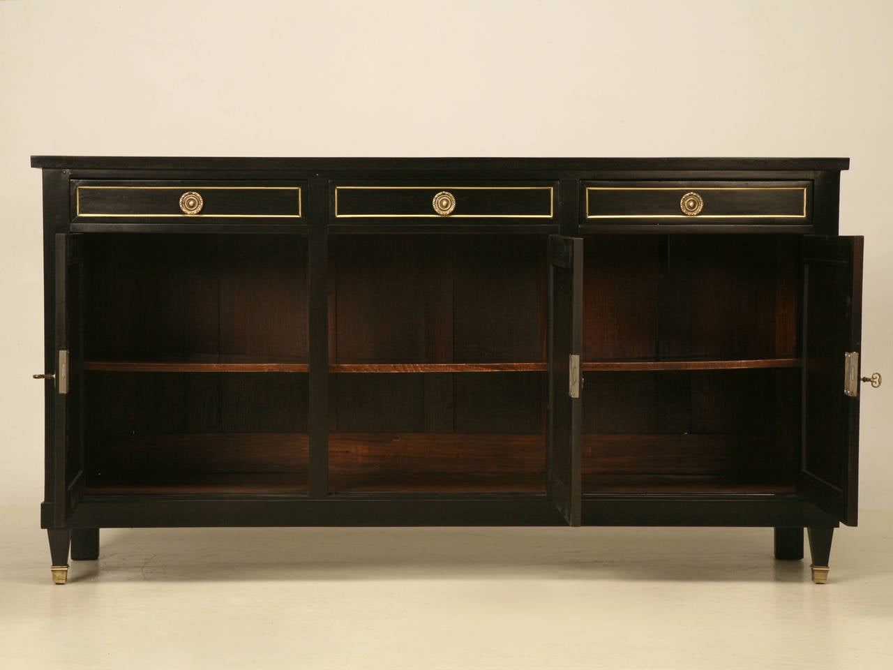 French Louis XVI Style Buffet Done in a Traditional Ebonized Finish 5