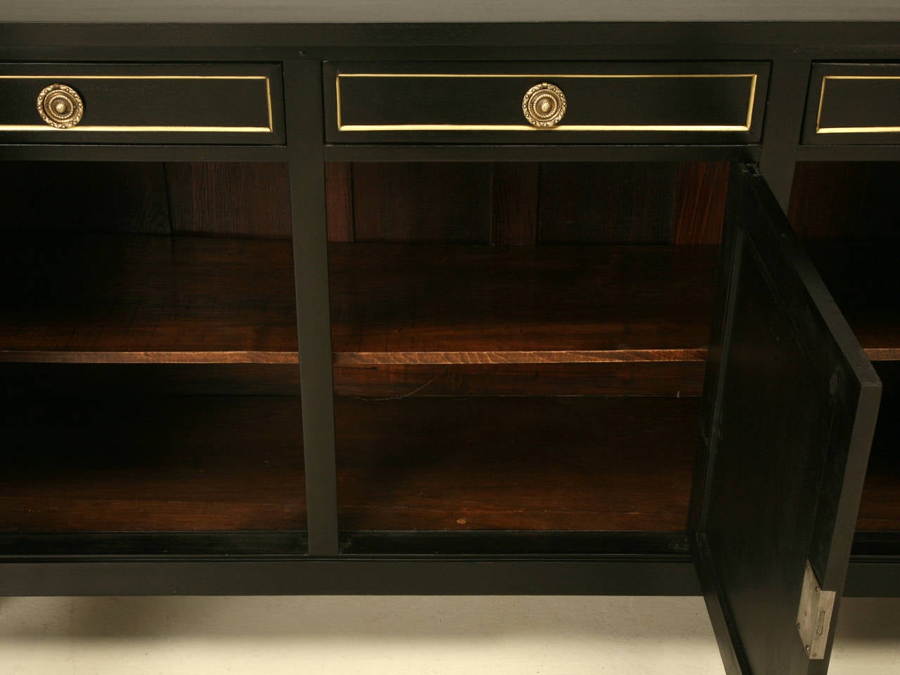 French Louis XVI Style Buffet Done in a Traditional Ebonized Finish 6