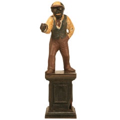 Original Black Americana "Jocko the Jockey" Cast Iron Hitching Post 1