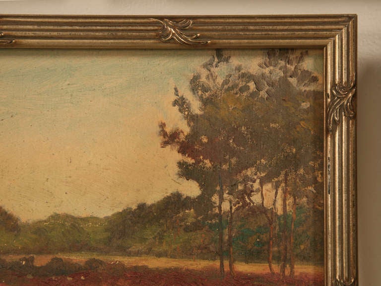 We are posting a series of seven of these original antique French oil paintings. Each one a different scene however, each framed the same. Use one as a fine accent or buy them all as a sophisticated grouping. Don't delay because once they are gone,
