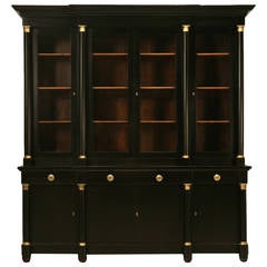 French Empire Style Bookcase with an Ebonized Magohany Finish