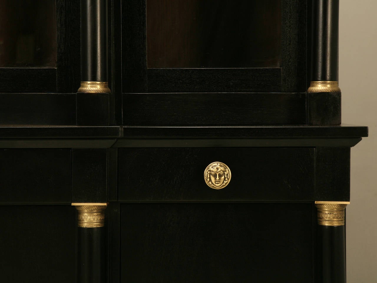 French Empire Style Bookcase with an Ebonized Magohany Finish 3