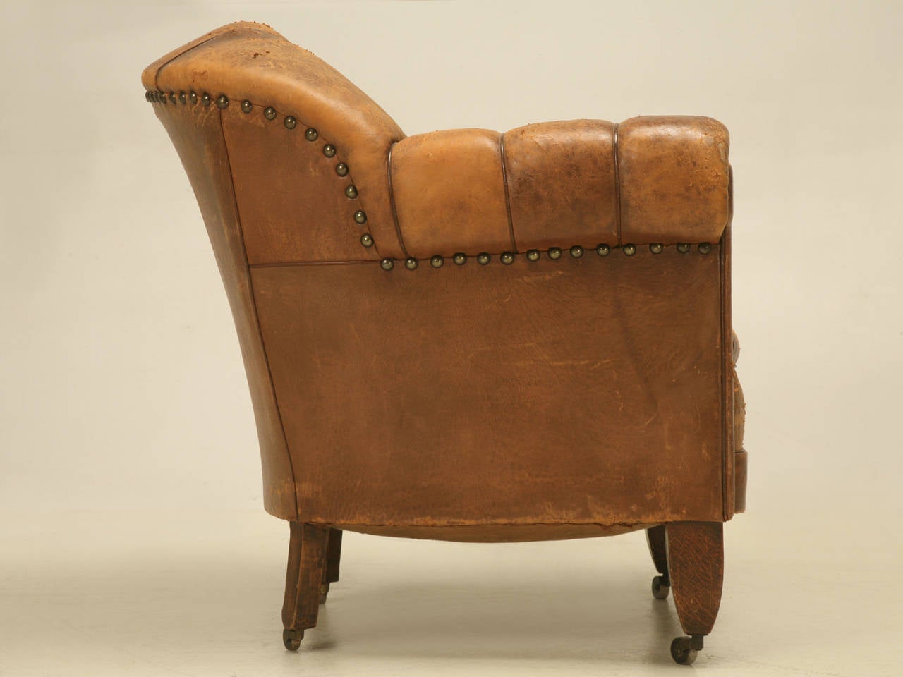 French Original Leather Lounge Chair 4