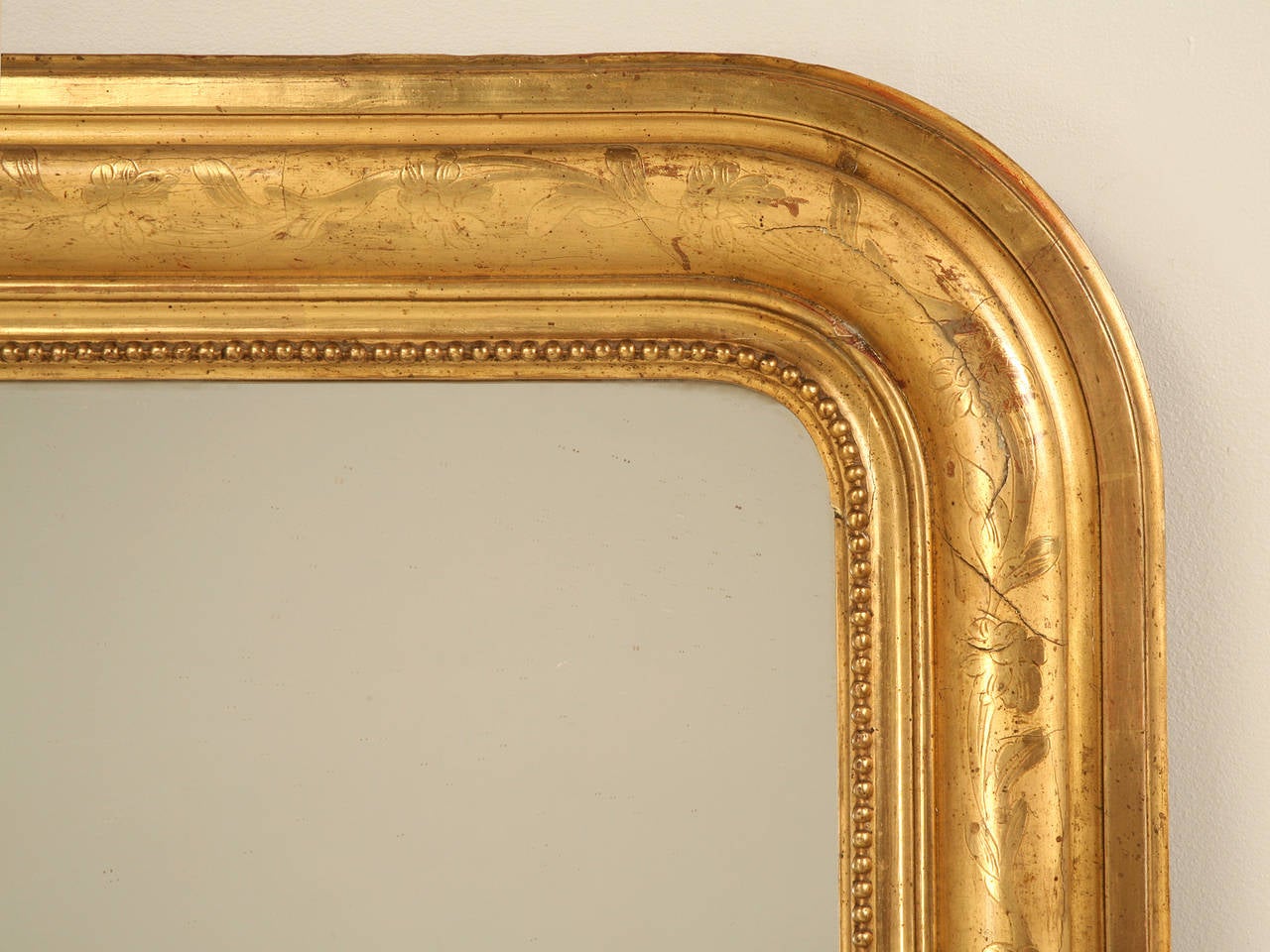 Louis Philippe Style Original Gilt Mirror In Excellent Condition In Chicago, IL