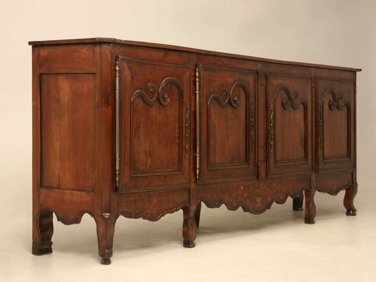 Circa 1820 French Cherry Wood Buffet and Extremely Shallow