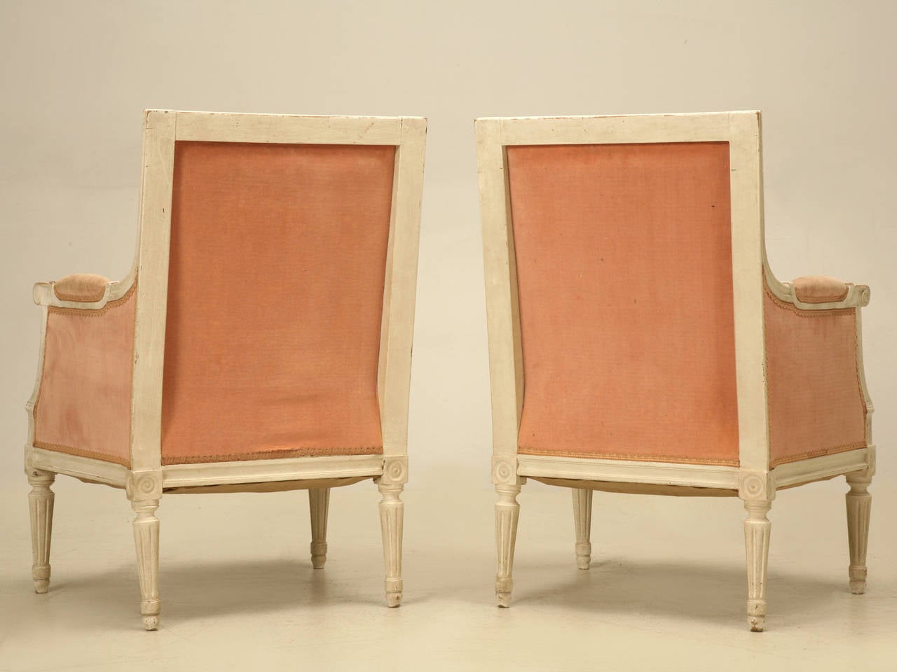 French Louis XVI Style Bergere Chairs in Original Paint 6