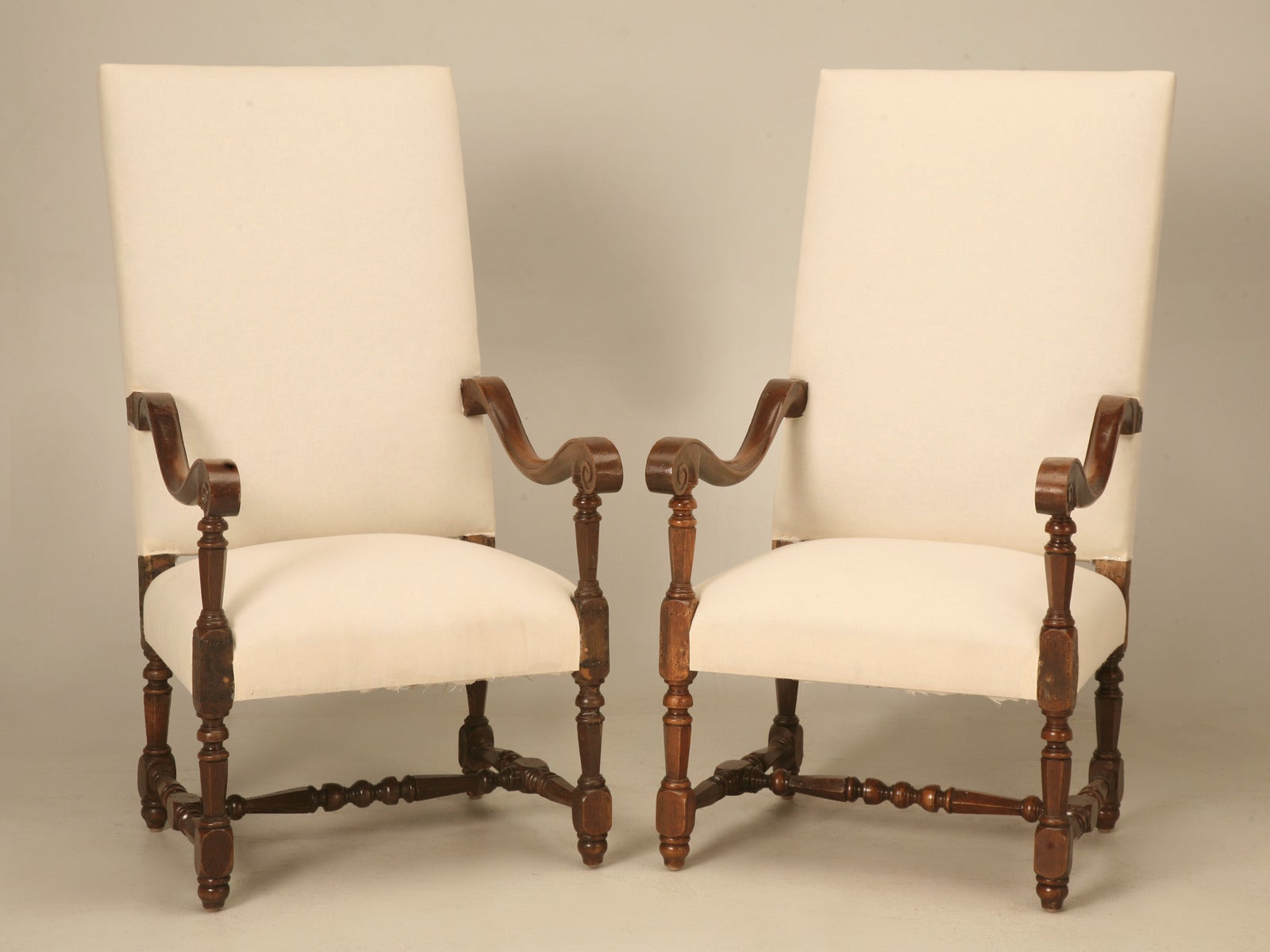 Circa 1820 Pair French Louis XIII Armchairs