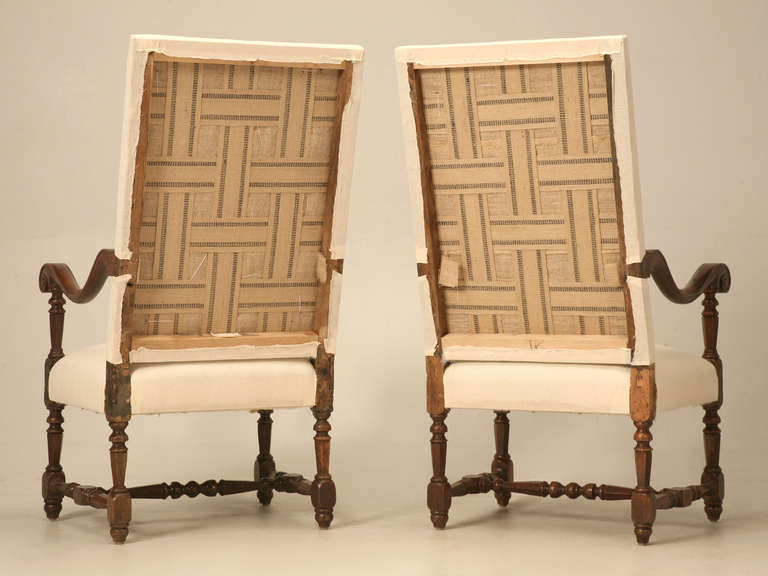 Circa 1820 Pair French Louis XIII Armchairs 6