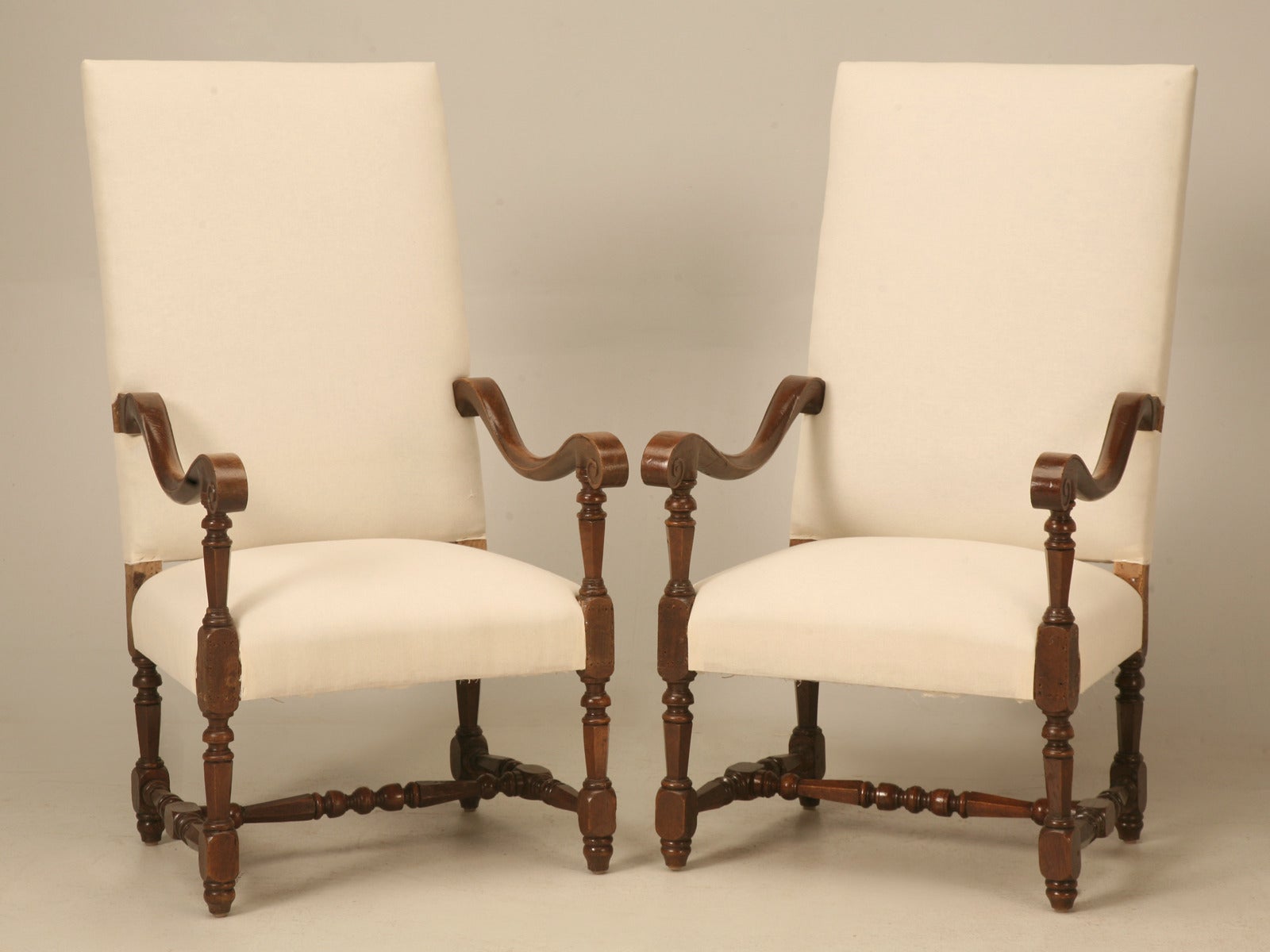 Circa 1820 Pair French Louis XIII Armchairs