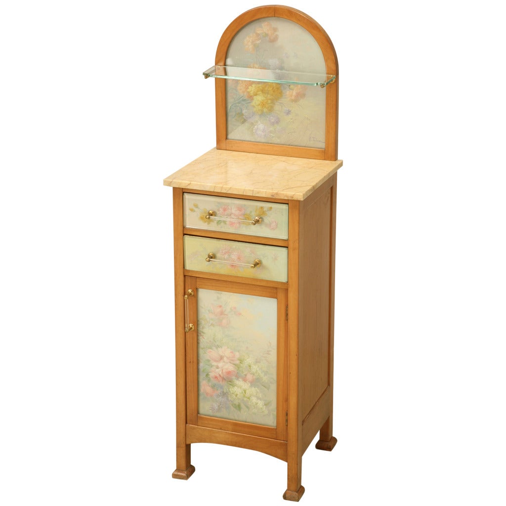 Spanish Bathroom, or Nightstand Cabinet with Paintings by Tolosa-Alsina For Sale