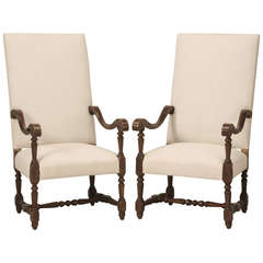 Circa 1820 Pair French Louis XIII Armchairs