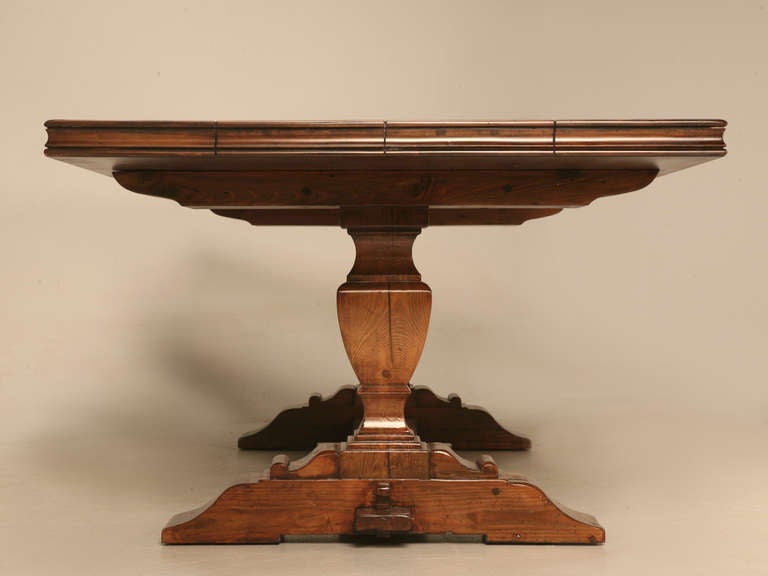 American French Style Trestle Dining Table by Old Plank Available in Different Sizes For Sale