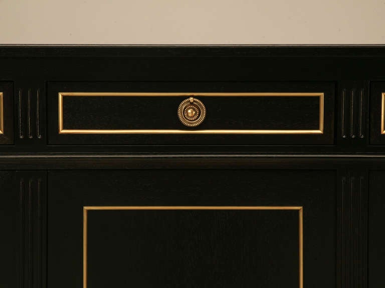 French Style Louis XVI Ebonized Mahogany Buffet by Old Plank Cabinetry Any Size For Sale 1