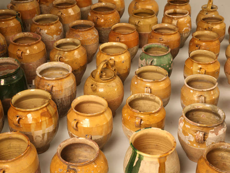 Collection of 63 Original Antique French Confit Pots & Cruche a Eau Water Jugs 4