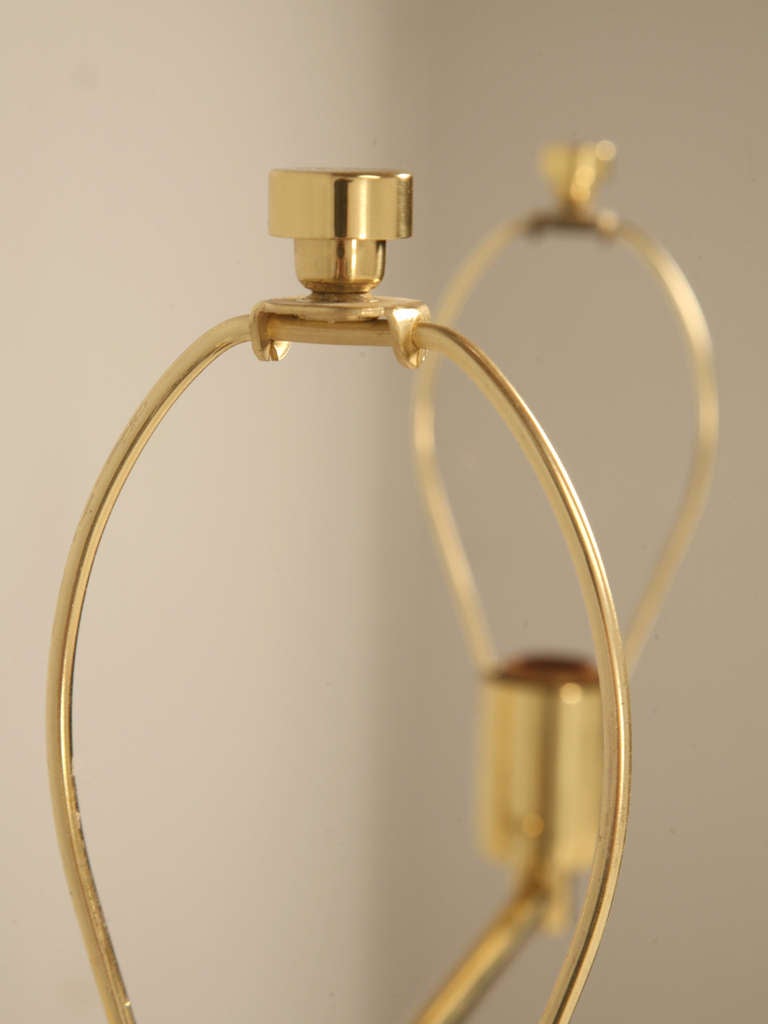 Pair Solid Brass Swing Arm Sconces by Hansen New York In Good Condition In Chicago, IL