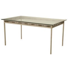 Stainless Steel and Glass Indoor or Outdoor Dining Table 10