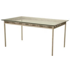 Stainless Steel and Glass Indoor or Outdoor Dining Table