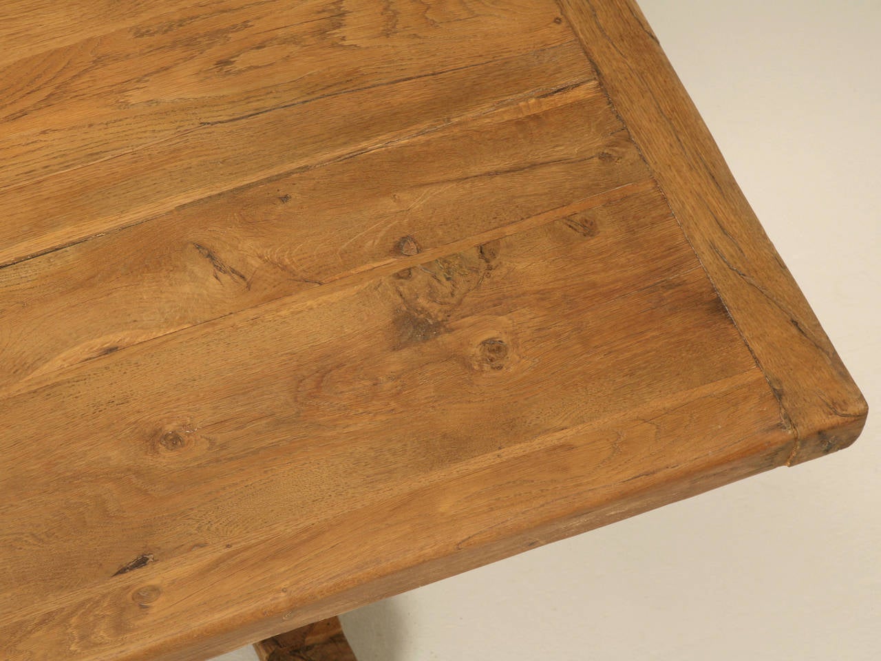 Antique French White Oak Trestle Dining Table at 1stDibs
