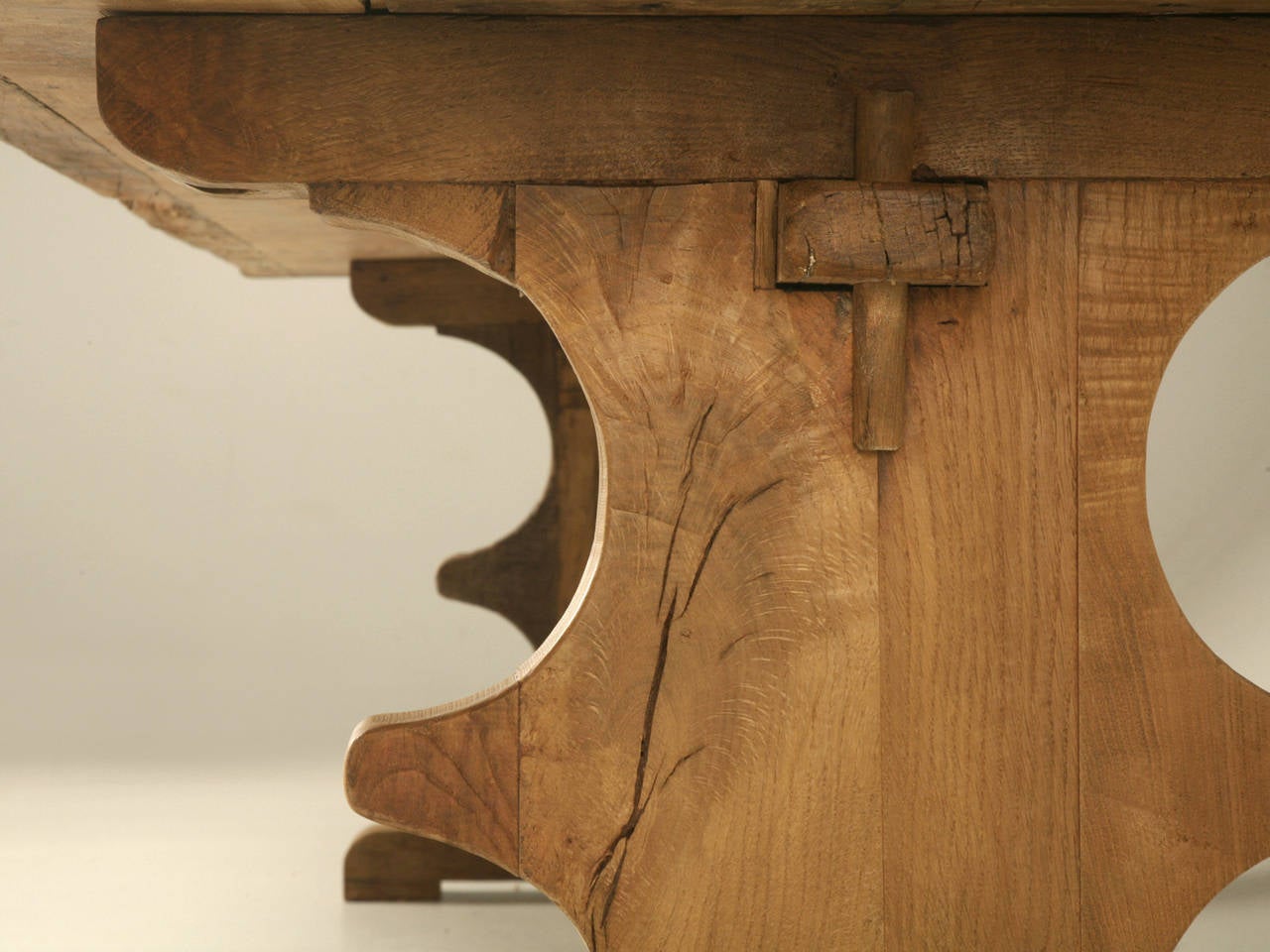 Antique French White Oak Trestle Dining Table at 1stDibs