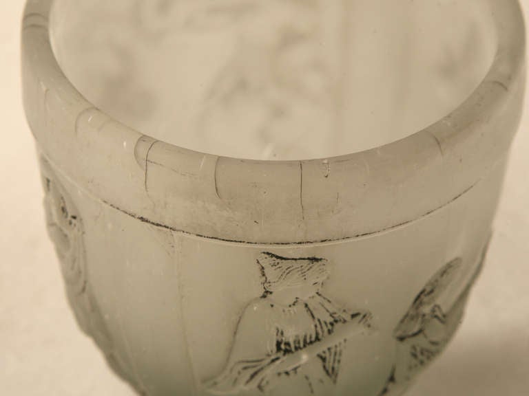 Signed Georges de Feure Molded Pressed Glass Vase For Sale 3
