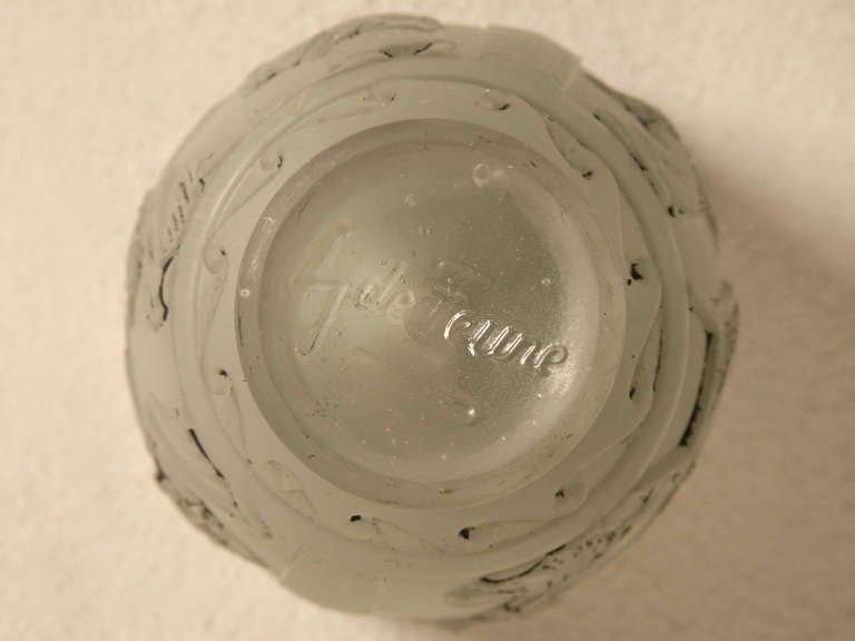 Signed Georges de Feure Molded Pressed Glass Vase For Sale 5