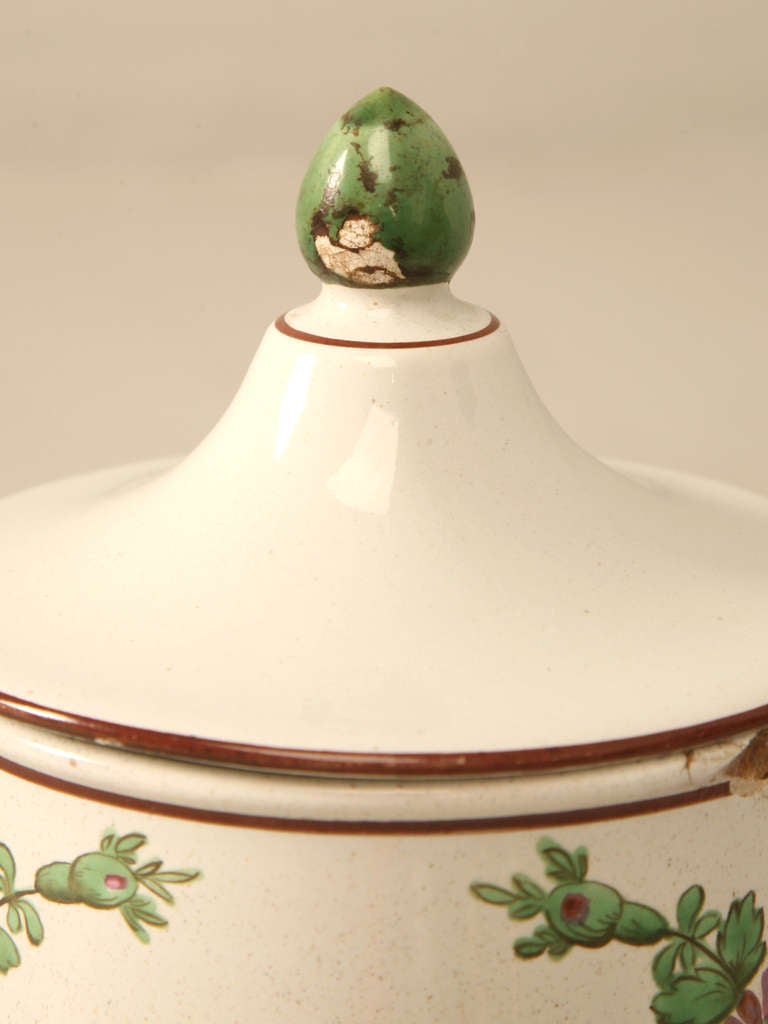 Hand-painted French apothecary jar in original condition.

** There is one more available-- search jr40390