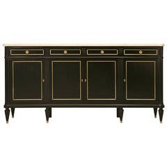 Vintage French, Jansen Inspired Louis XVI Style Ebonized Buffet