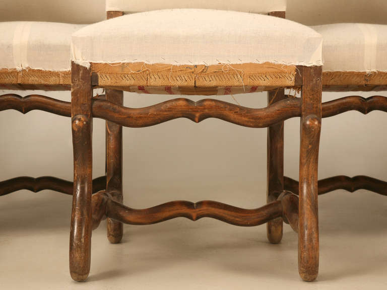 Louis XIII Set of Eight French Os du Mouton Dining Chairs, circa 1900