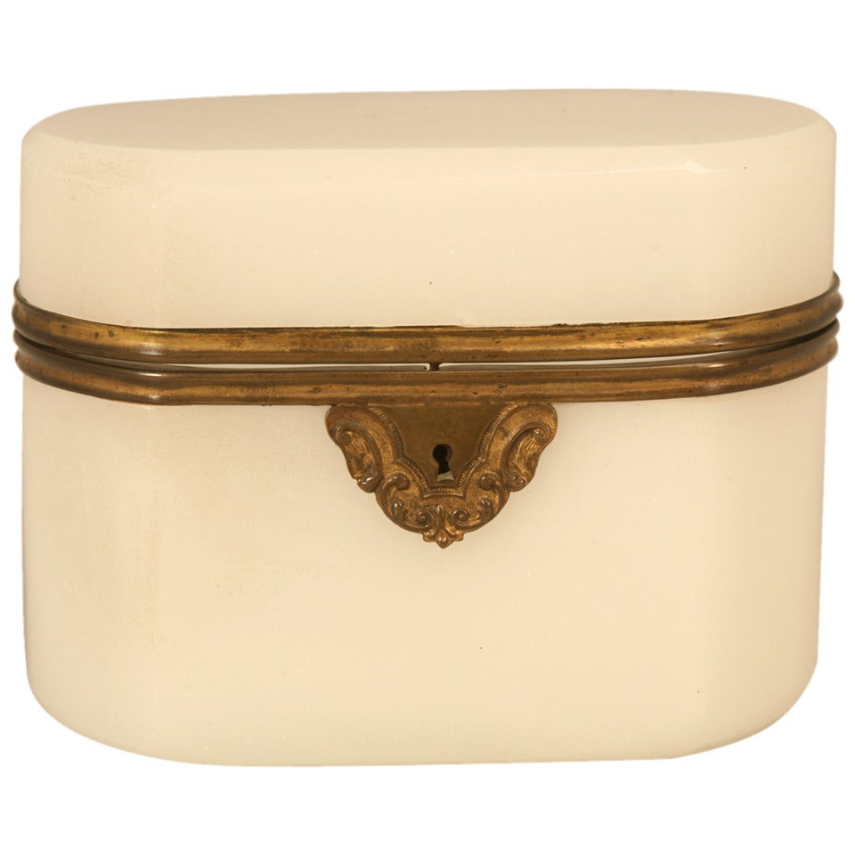 Circa 1900 French Opaline Glass Box